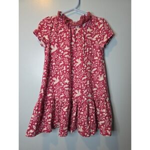 Mini Boden Girls‎ Short Sleeve Dress Sz 3-4y Pink Pegasus Flying Pigs Rabbit
